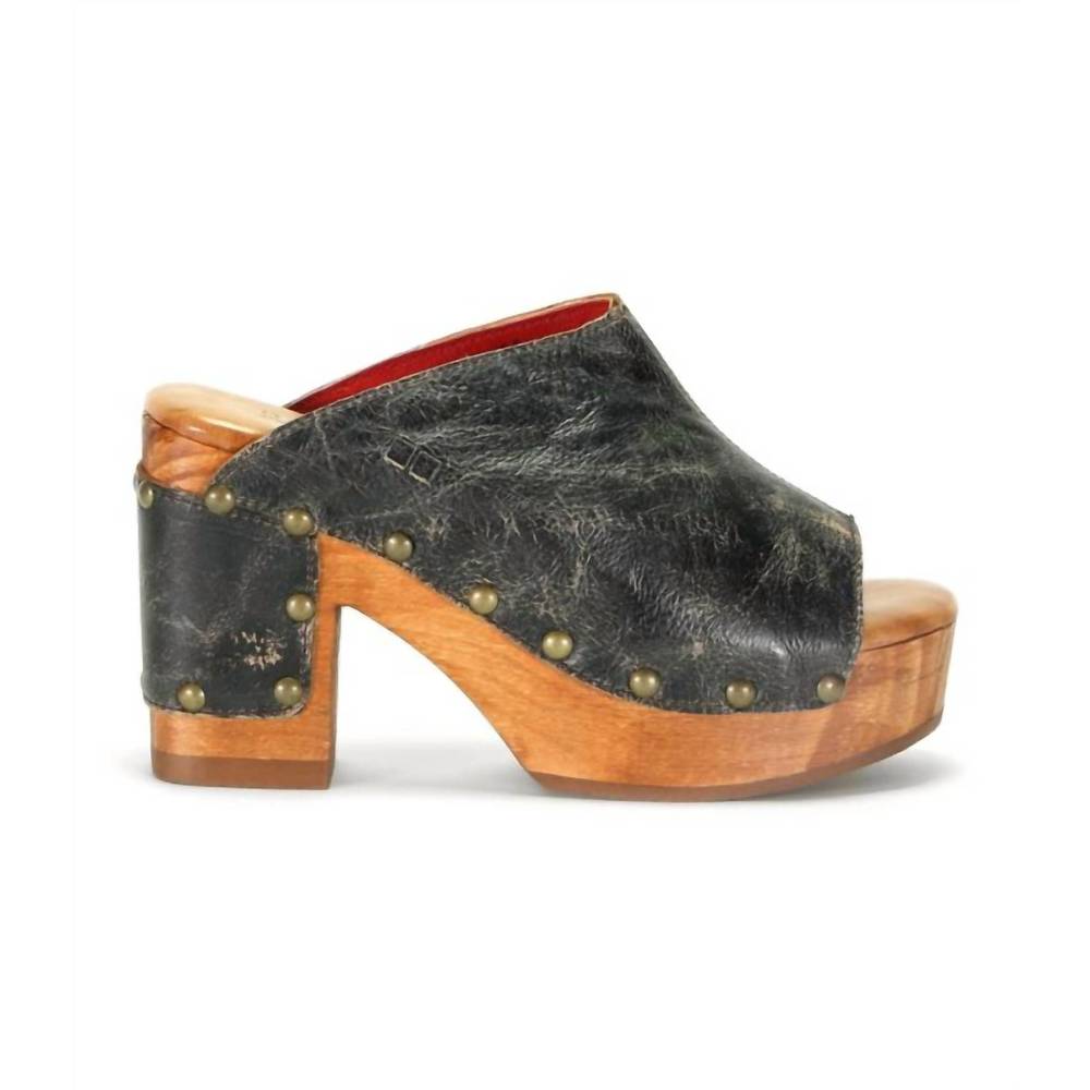 NEW BEDSTU deva clog heel in black lux